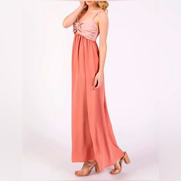 White Reef Color Block Sleeveless Midi Dress - Picture 2 of 3